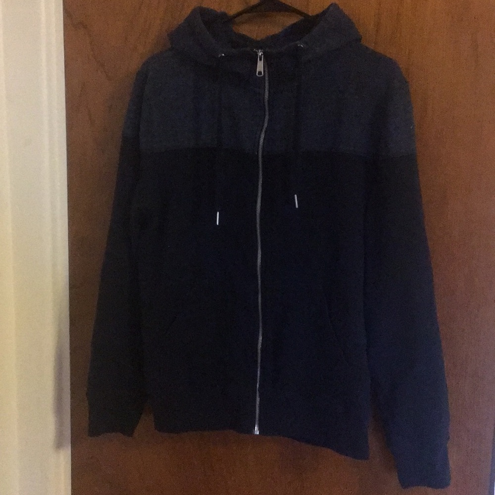 Navy and Black Zip Up Hoodie